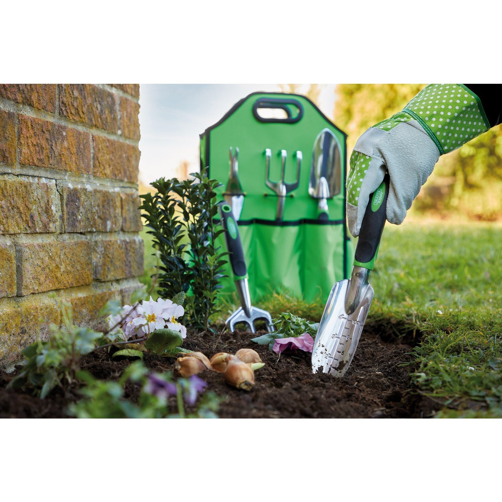 DRAPER 08998 Juego de Herramientas de jardín de Aluminio con Bolsa de Almacenamiento (11 Piezas)