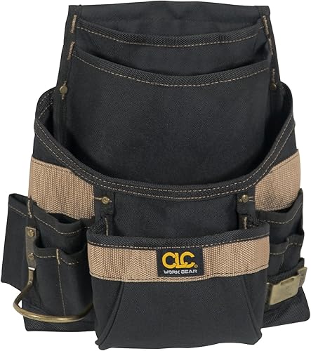 Custom Leathercraft 1620 Bolsa de herramientas, 11 bolsillos, lazo de martillo de acero, azul