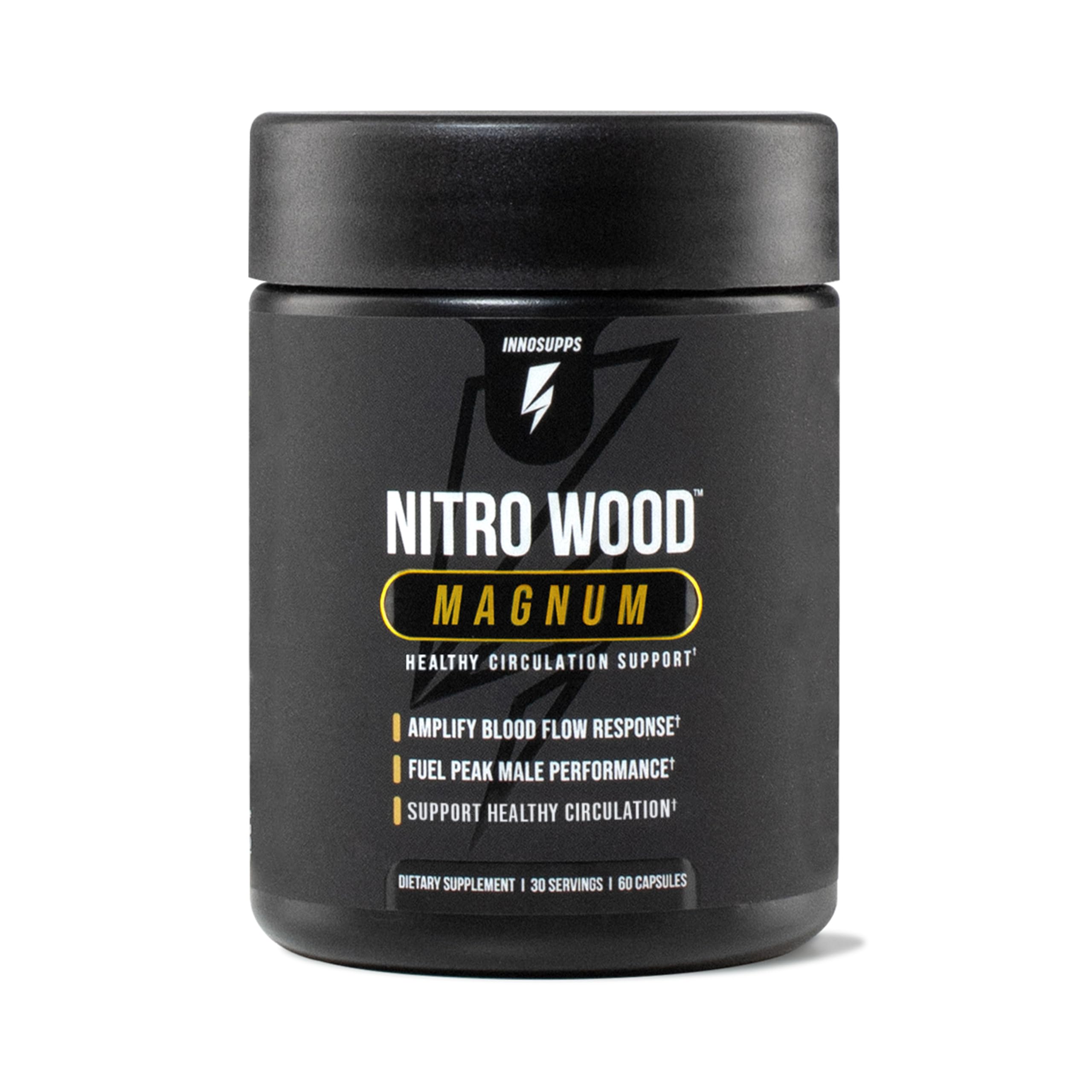 Nitro Wood Magnum | Enhanced Circulation Flow Support | Supercharged Tamina & Muscle Growth | Fuel Peak Performance | 60 Capsules