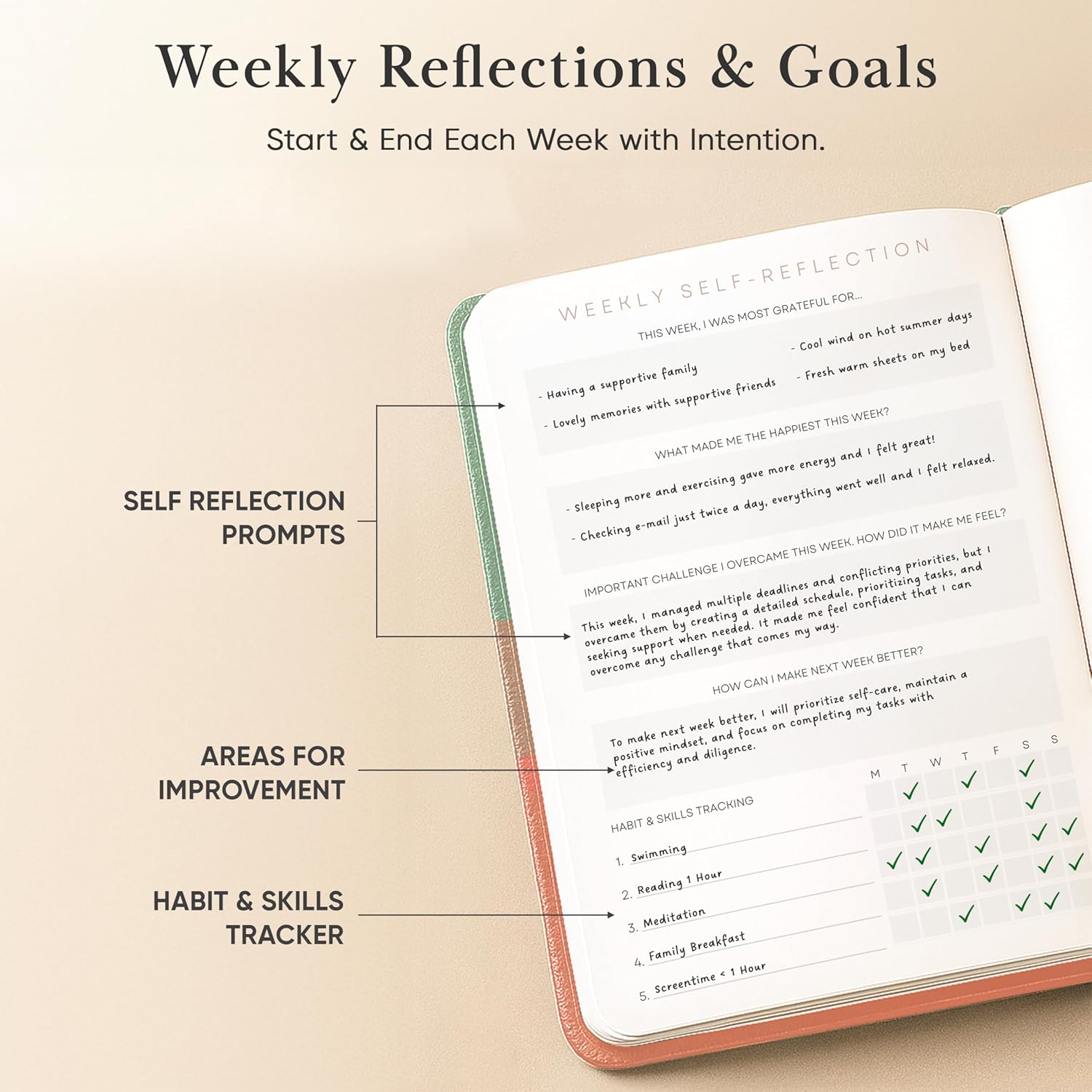 Gratitude Journal For Women & Men - Mental Health, Self Love & Self Care Journal - Morning - 5.8" x 8.3" - Mantra Planner