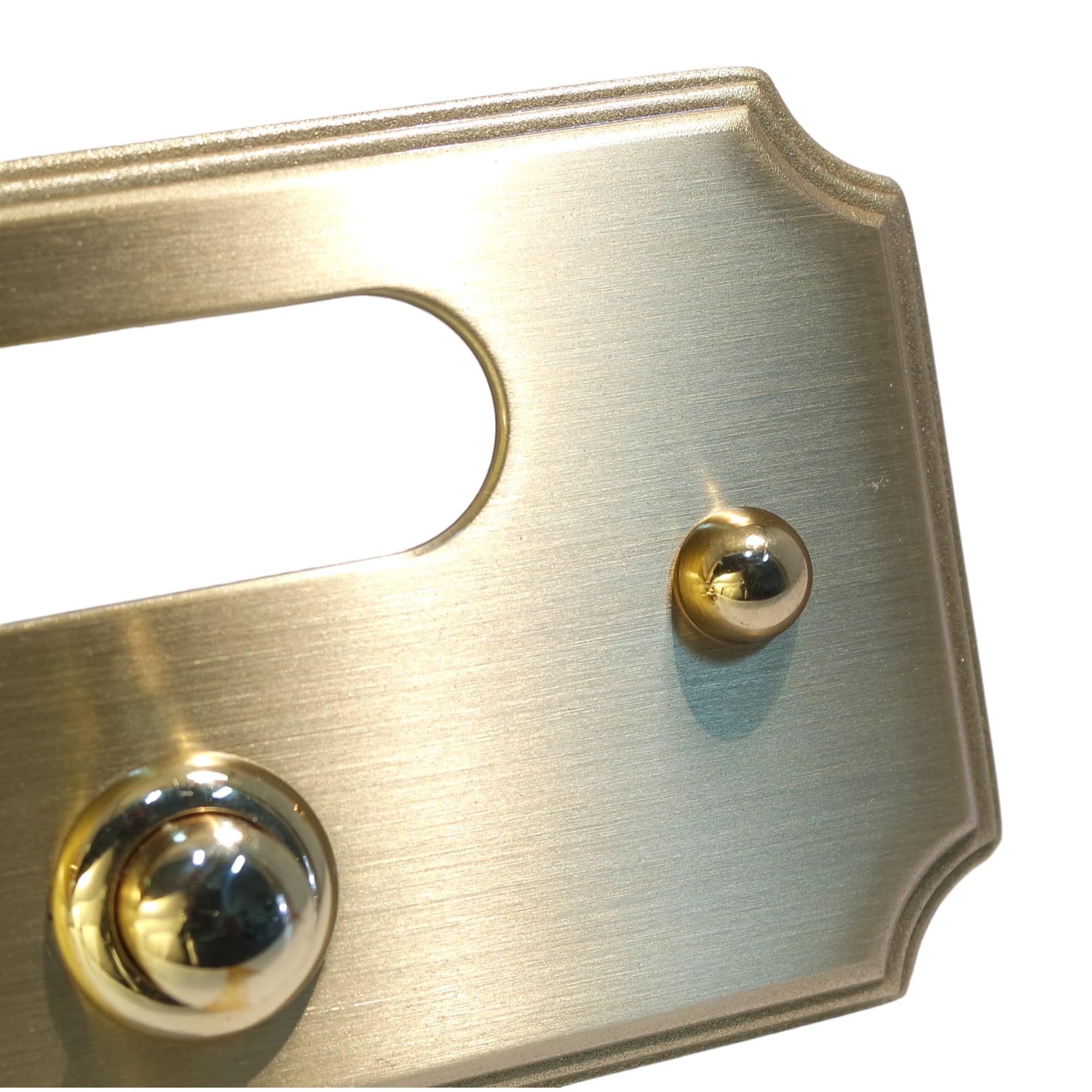 Neroni Mameli Campanello in Ottone Satinato per Esterno abitazione - Porta Ingresso Casa, con Pulsante Elettrico - Modello Tiberio - Made in Italy
