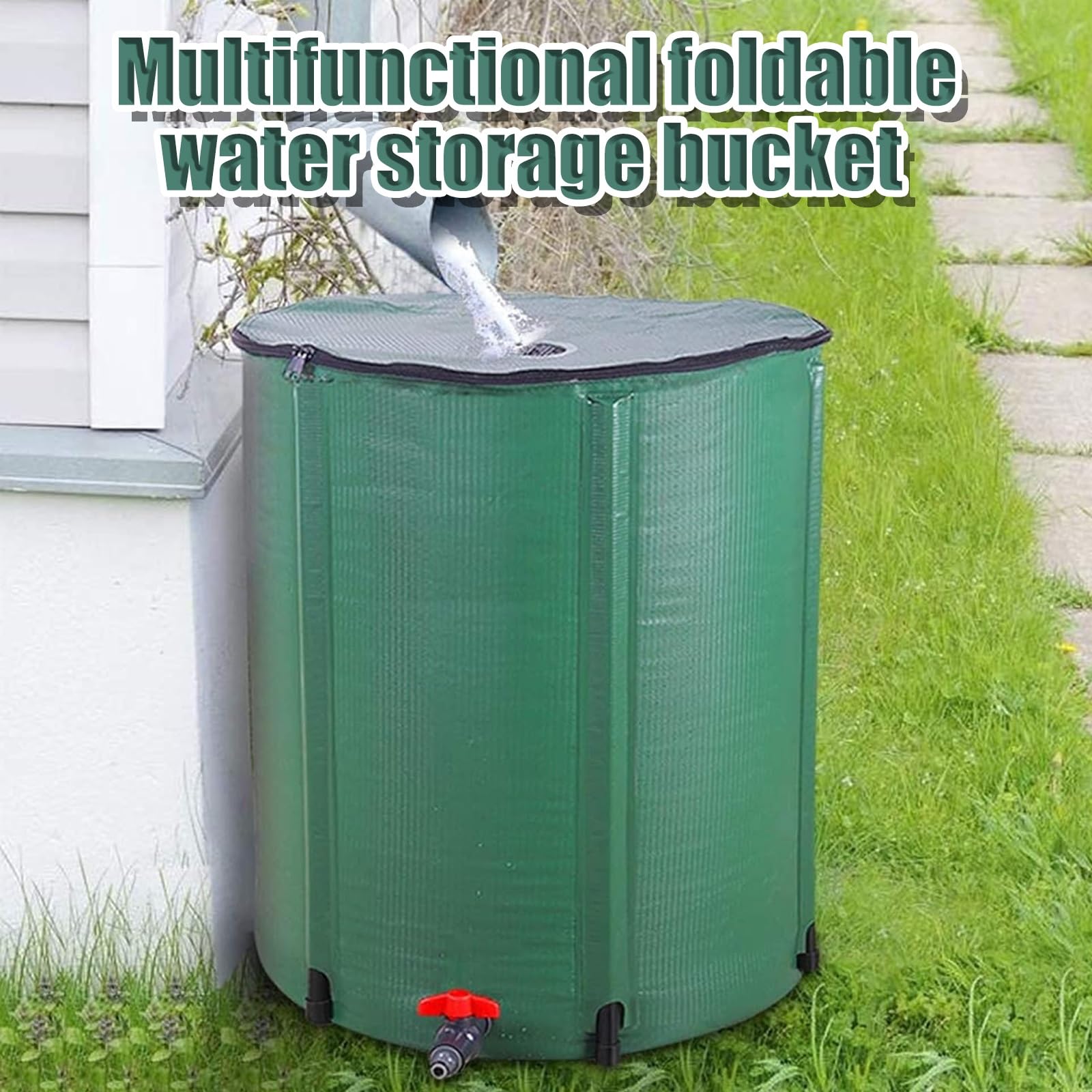 Serbatoio di stoccaggio dell'acqua, sistema portatile di raccolta dell'acqua piovana, barilotto di stoccaggio fluido in PVC per giardino ed uso esterno