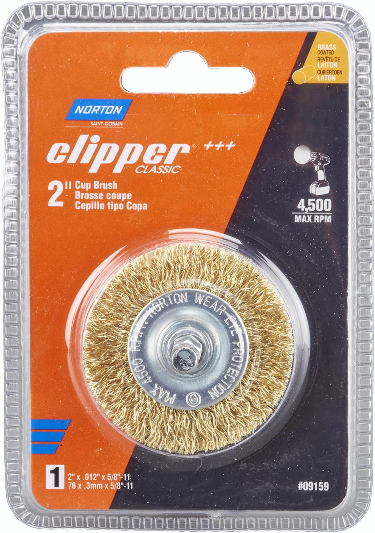 Wire Brush, Clipper 2" Wire Wheel for Drill and Pencil Grinder, Coated Brass Brush for Cleaning, Crimped Wire Metal Brush, Pack of 1