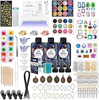 KISREL UV Resin Jewelry Making Kit: 300g Crystal Clear Resin, UV Lamp, Molds - DIY Earrings, Keychains Starter Set