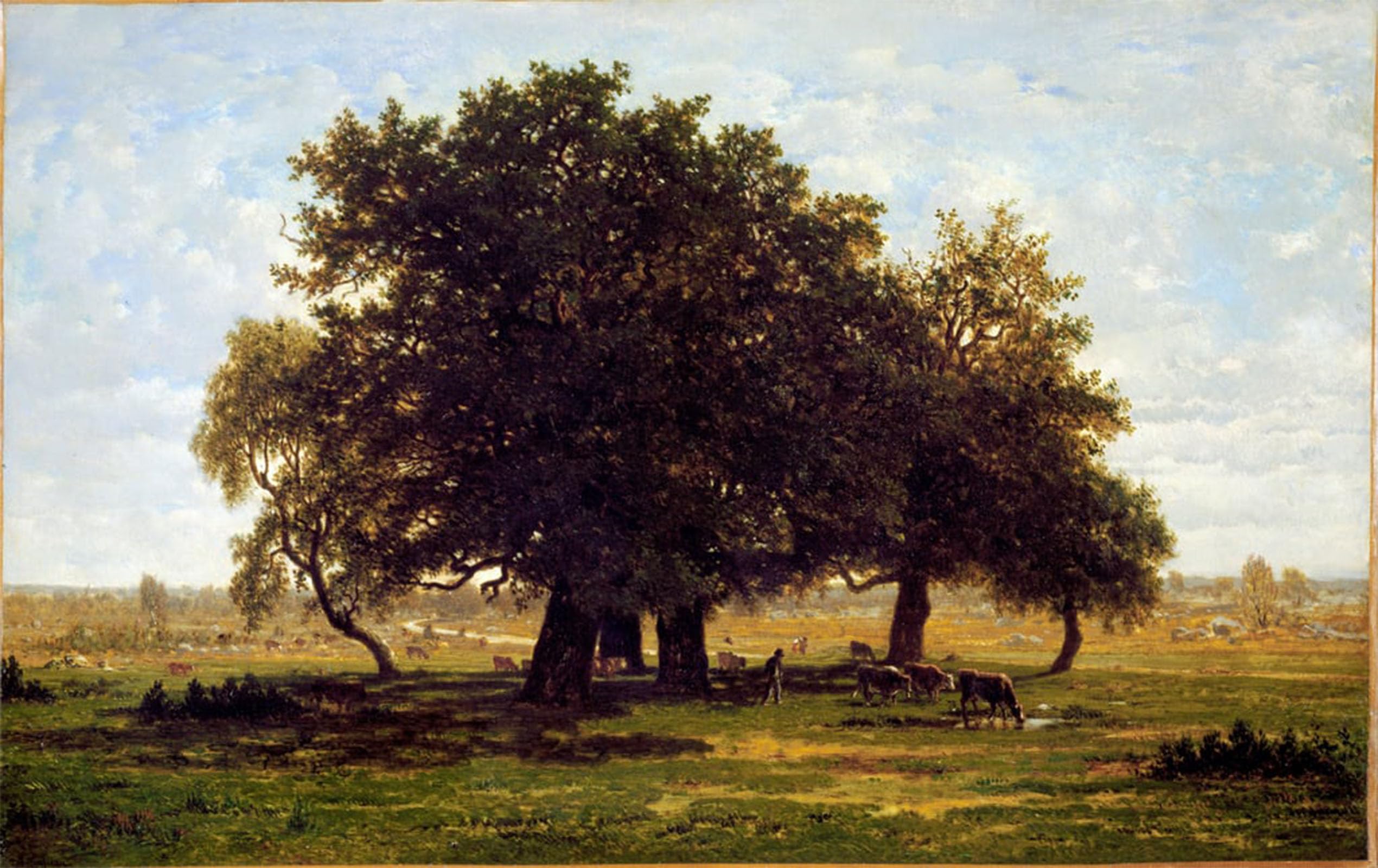Posteriik No Frame Famous Print Pop Art Wall Art Graffiti A Group Of Oak Trees Apremont By Pierre Etienne Theodore Rousseau Art Prints For Home Decor 60X90cm