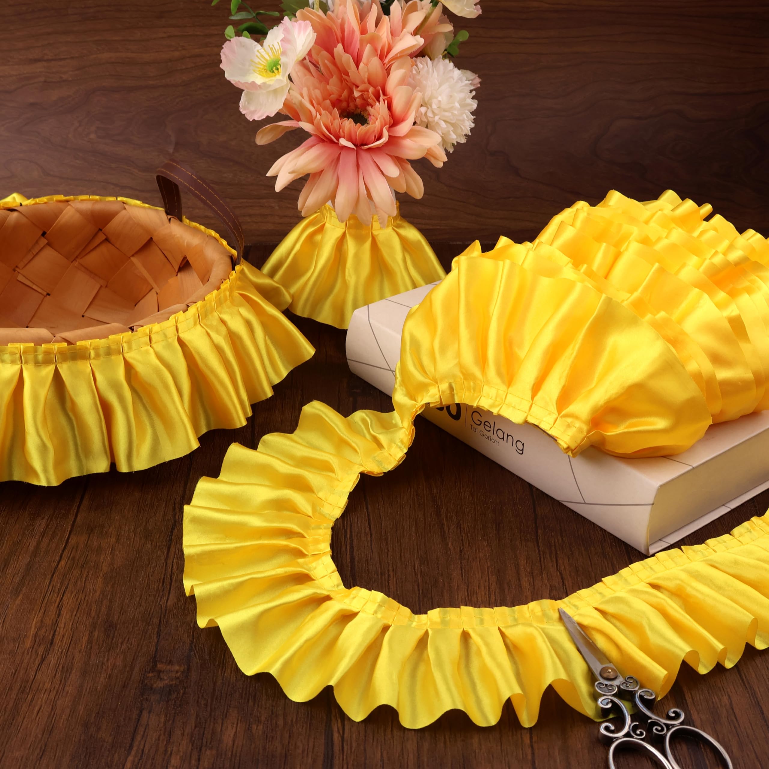 Amazon.com: Yellow Ruffle Ribbon 3inch Wide Ruffle Trim Lace Craft