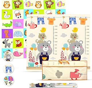 Gepolsterte faltbare Babyspielmatte 200x180x1 cm, doppelseitige XPE-Krabbelmatte, wasserdicht, ungiftig, Spielteppich für Aktivitäten, Geschenk für Mädchen und Jungen (Bear/Animals)