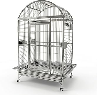 BMWPET SUS201 Stainless Steel Dome Top Style Bird Cage Parrot Cage 40"X30"X66"