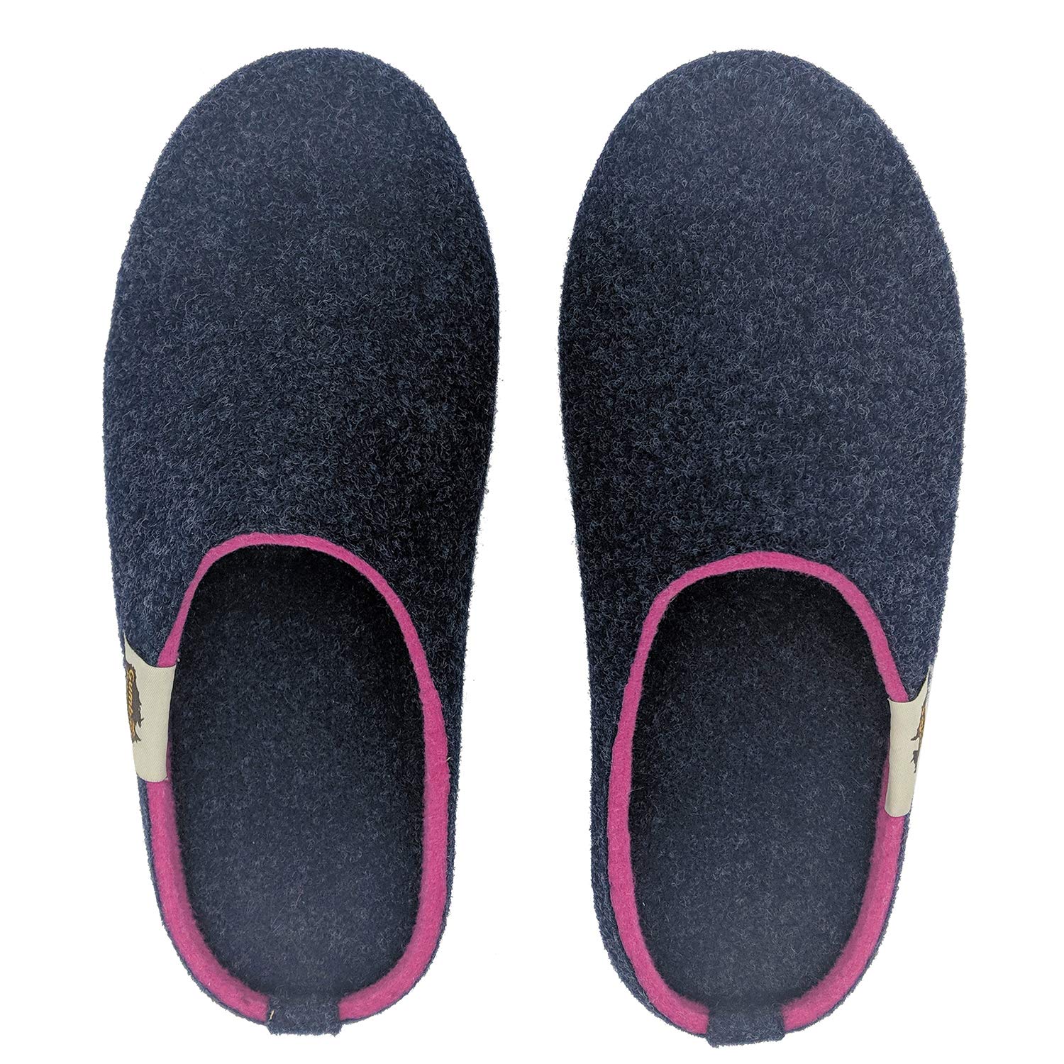 Gumbies Hausschuhe aus recycelten Materialien - rutschfeste & stabile Sohle, herausnehmbare Einlegesohle, wärmehaltend, für drinnen & draußen geeignet - Navy Pink, 40