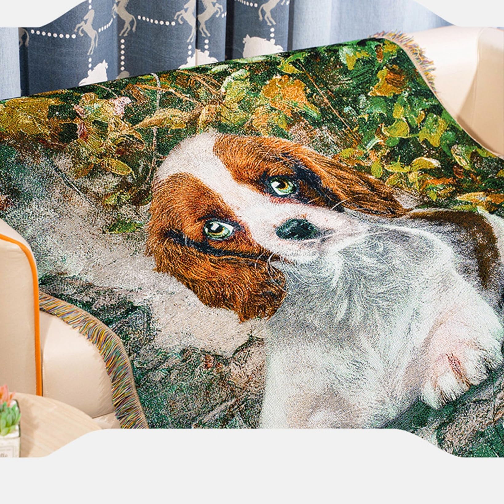 Amazon｜ソファーカバー 犬柄 3Dプリント 綿 ワンちゃん マルチ
