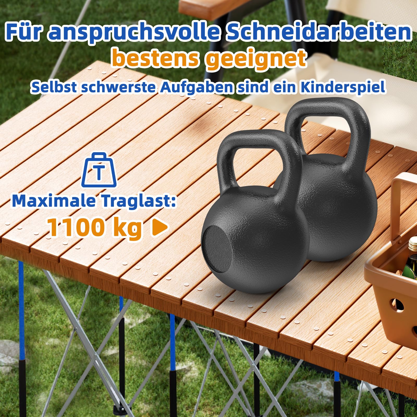 SoonTools Banco de trabajo plegable de 6 patas, portátil, con una capacidad de 1100 kg, caballete plegable de montaje rápido para carpintería, bricolaje, construcción, proyectos al aire libre
