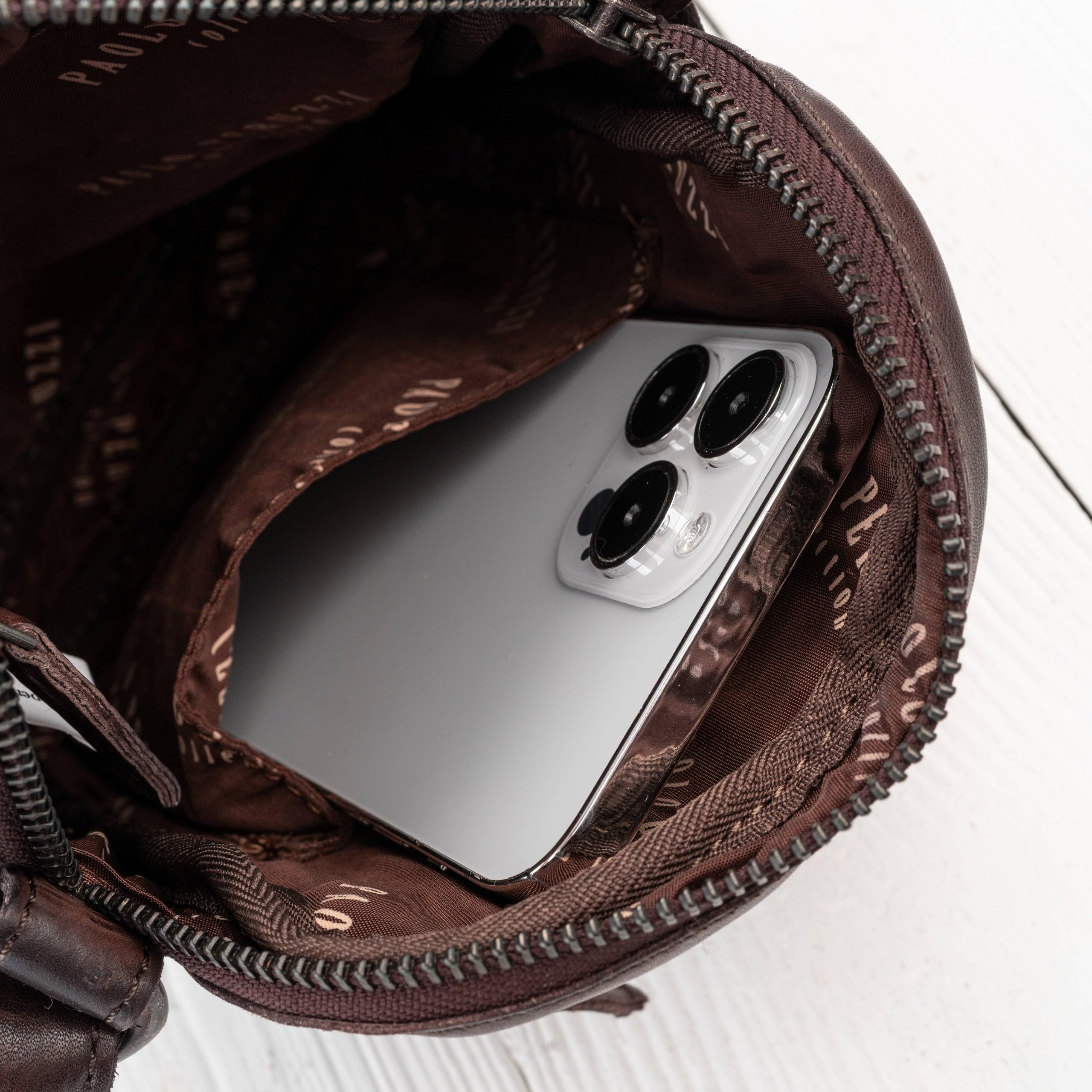 Saszetka męska skórzana brązowa na ramię washed leather SL-03-CSBR