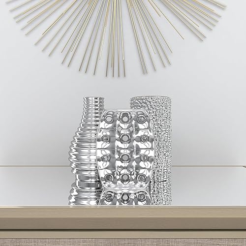 Miniatura 9 de Deco 79 - Vaso de cerámica, 3 colores, 8 x 5 pulgadas