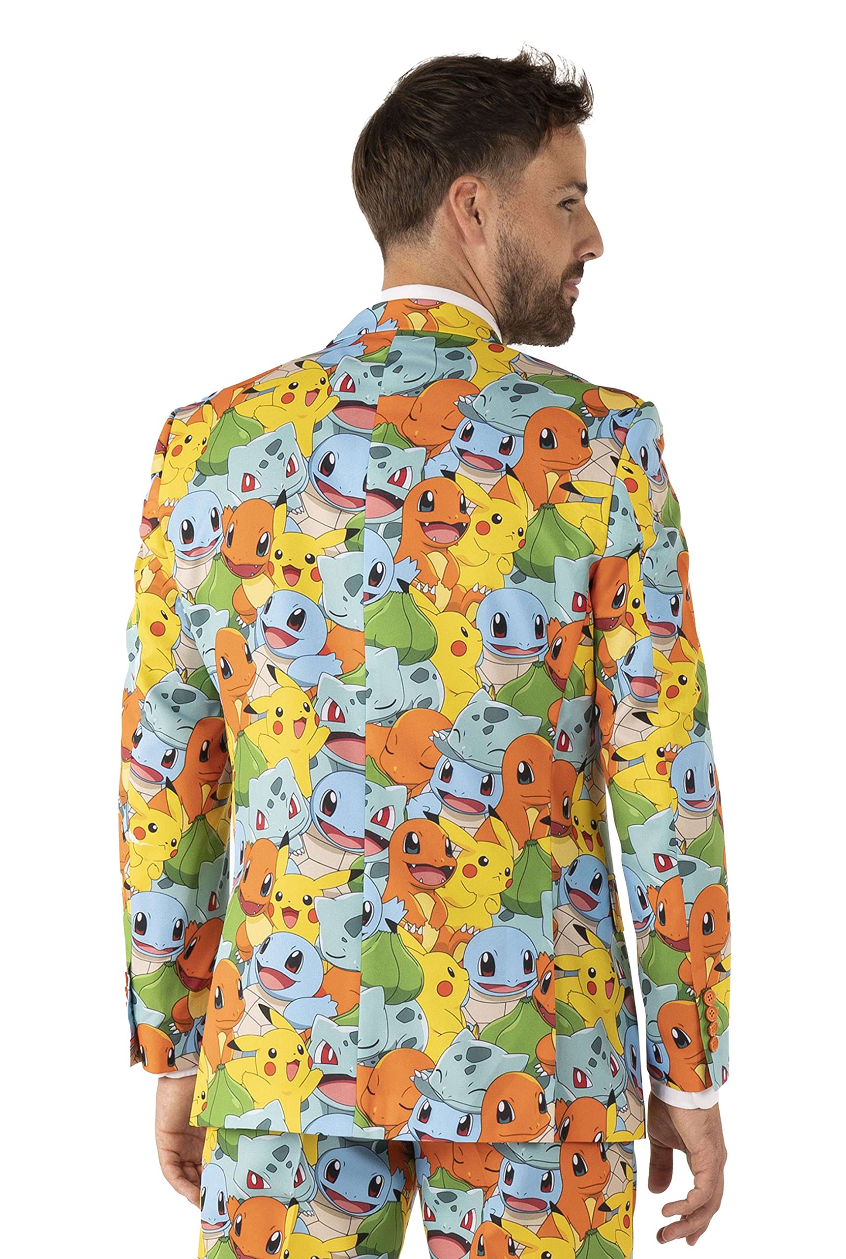 Opposuits Costume da gioco per Nintendo Switch, da uomo, vestibilità aderente, multicolore, con giacca, pantaloni e cravatta