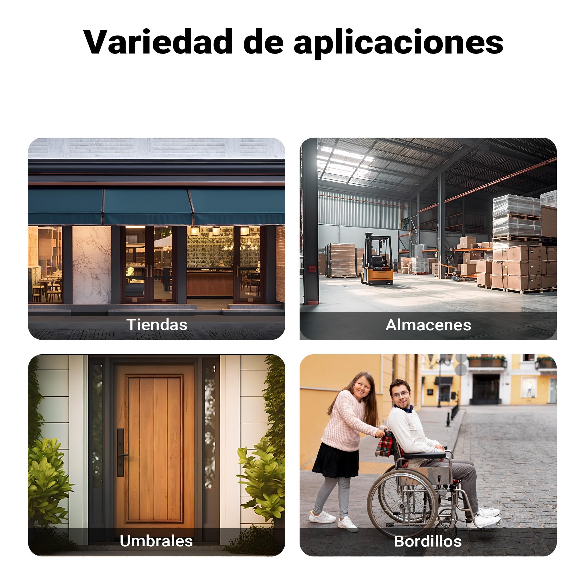 Wiltec Rampa de goma 1100 x 406 x 50 mm 50 toneladas antideslizante reflectante