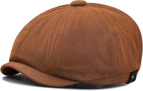 Miniatura 2 de Croogo Gorra plana de algodón Newsboy de 8 piezas para hombre, gorra de hiedra de Newsboy Gatsby, sombrero de conducción octogonal de golf, boina de