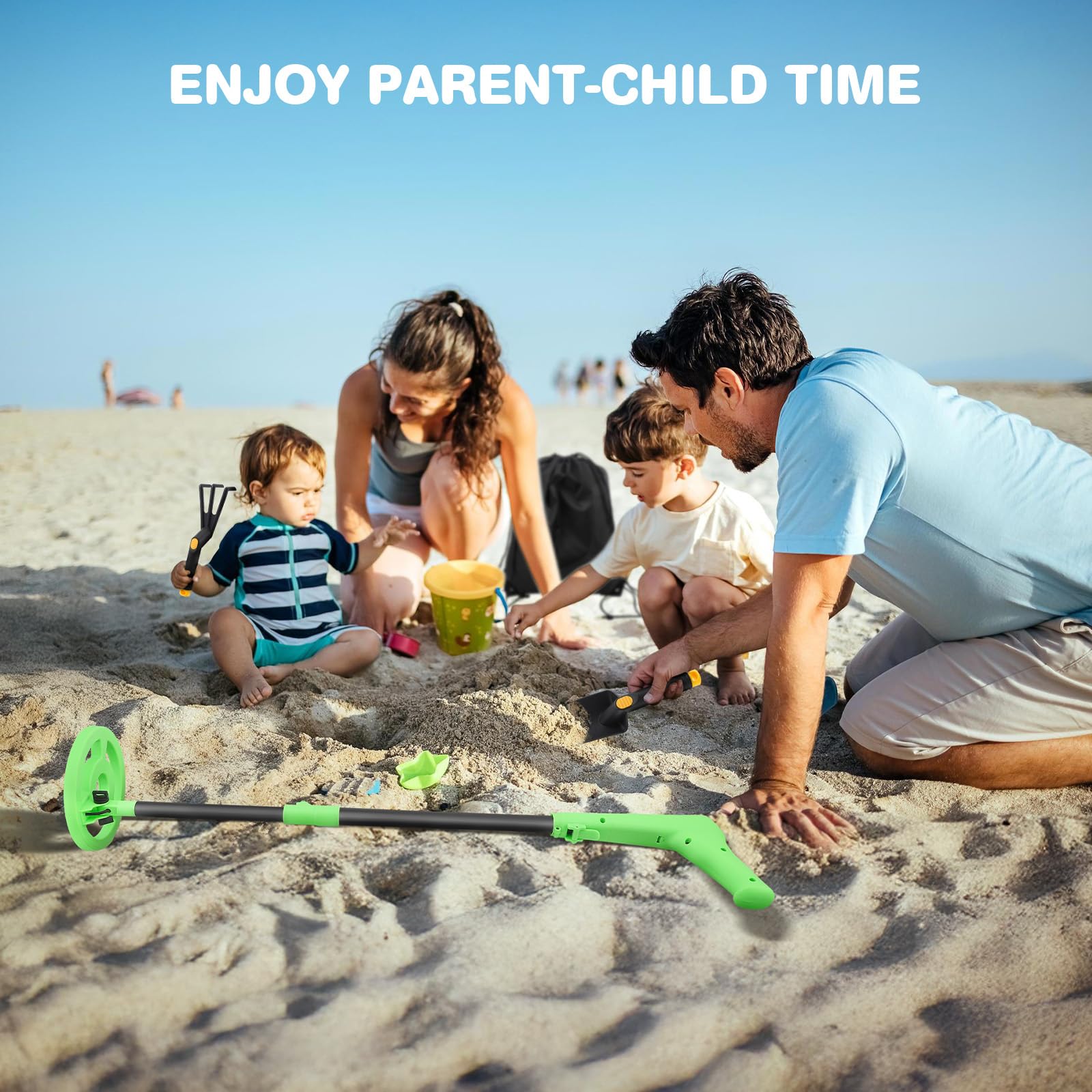 Détecteur de Métaux pour Enfants, Haute précision, écran LCD, Bobine étanche IP65, Manche Réglable 73-93 cm, Léger 600g, Détecteur d'or pour Enfants pour l'exploration en