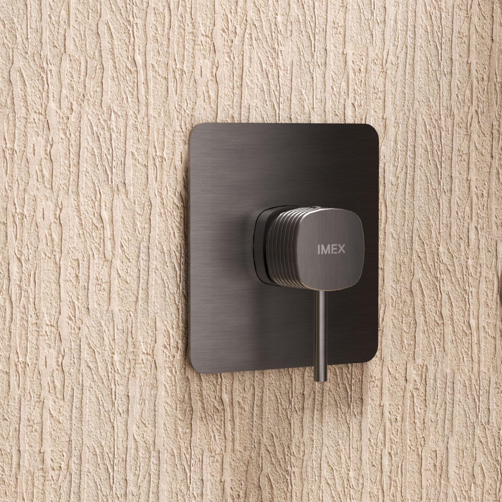 IMEX - Set de Ducha Pared con Alcachofa y Grifo Monomando Cromada | Barra de Acero Inoxidable S.304 Redonda con Soporte para Alcachofa de Ducha Ajustable | Grifería en Latón (SIN ROCIADOR)
