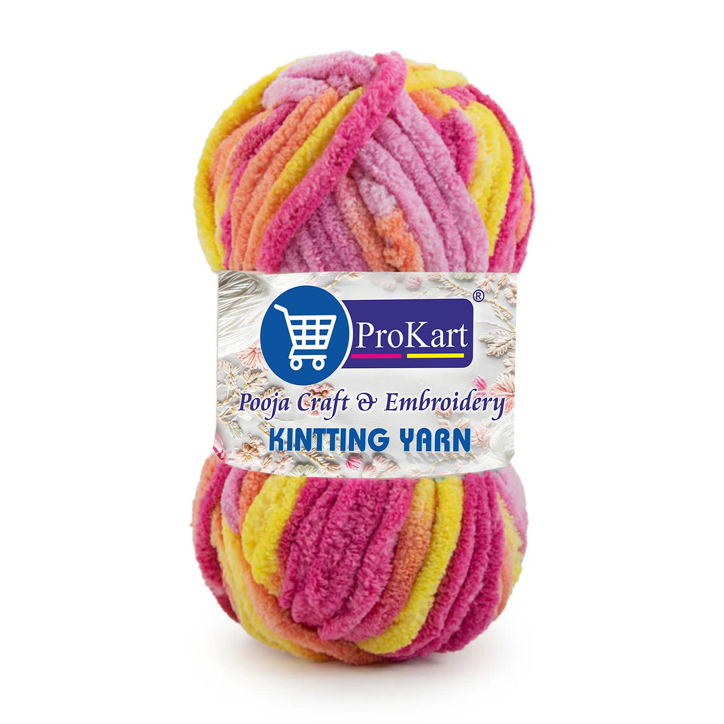 ProKart Blanket Yarn Supersoft Knitting Wool Ball | Plush & Cuddly, Chenille Yarn | (1 Ball/100 Gram Each) | Multi Colour Hand Knitting and Crocheting Yarn Ball Suitable for Craft, Sweaters, Babywear, Baby Blankets (Multicolor- MLB007, Pack of 4)