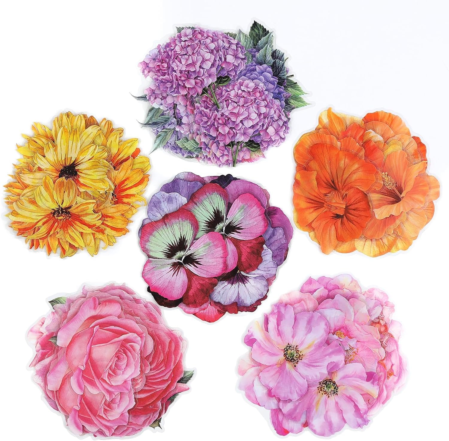 Stickers scrapbooking aquarelle : lot de 120 fleurs pour décorer vos carnets et agendas