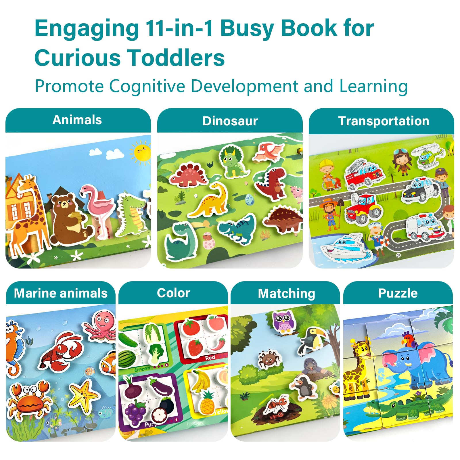 Guopai Montessori Busy Book for Toddlers Educational Activity Book for 1-5 Year Old Boys & Girls - Image 2