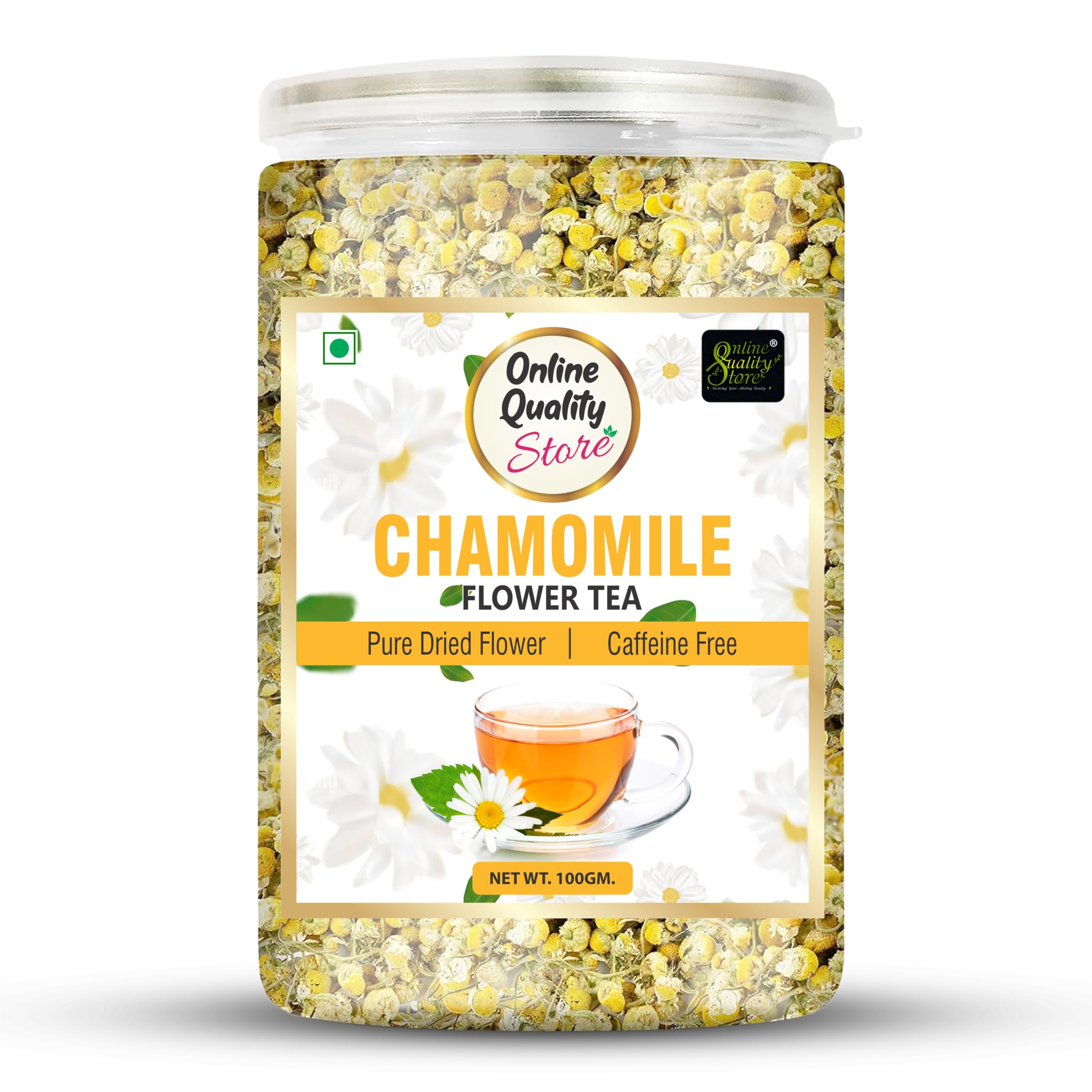 Chamomile Flower Tea - 100g | Caffeine Free Herbal | Chamomile | Boost Immunity| Detox | Sleep & Stress Relief | 100% Natural Flower Leaves