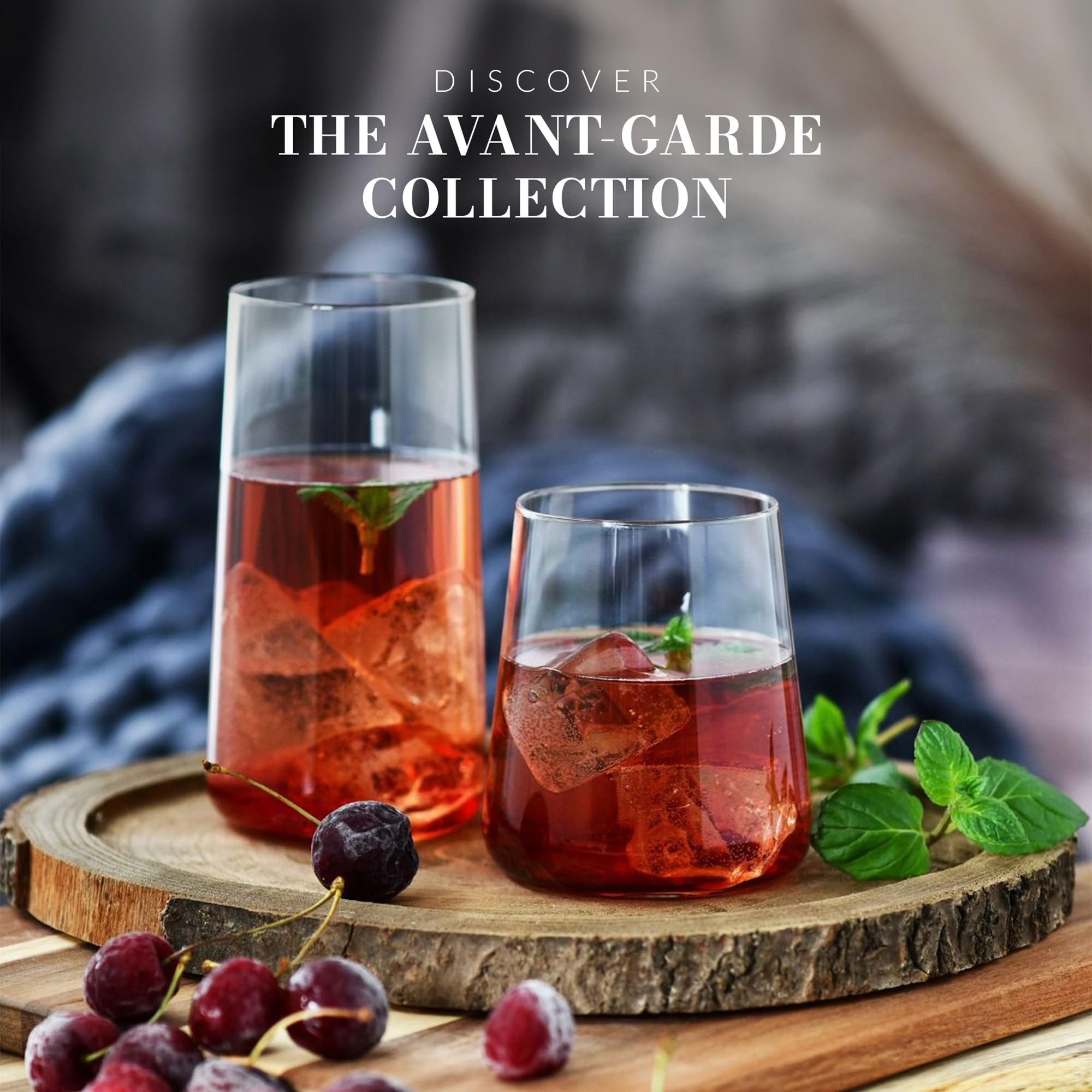 KROSNO Vasos altos para agua | Juego de 6 | 18 onzas | Colección Avant-Garde | Vaso de cristal Highball y vaso | Perfecto para el hogar, restaurantes y fiestas | Apto para lavavajillas