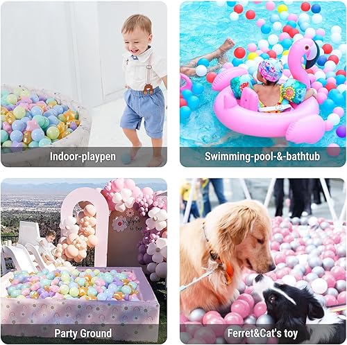 Miniatura 6 de Pelotas de estrella para niños pequeños, 100 unidades, estrellas de macarrón, sin ftalatos, no tóxicas, a prueba de aplastamiento, tienda de