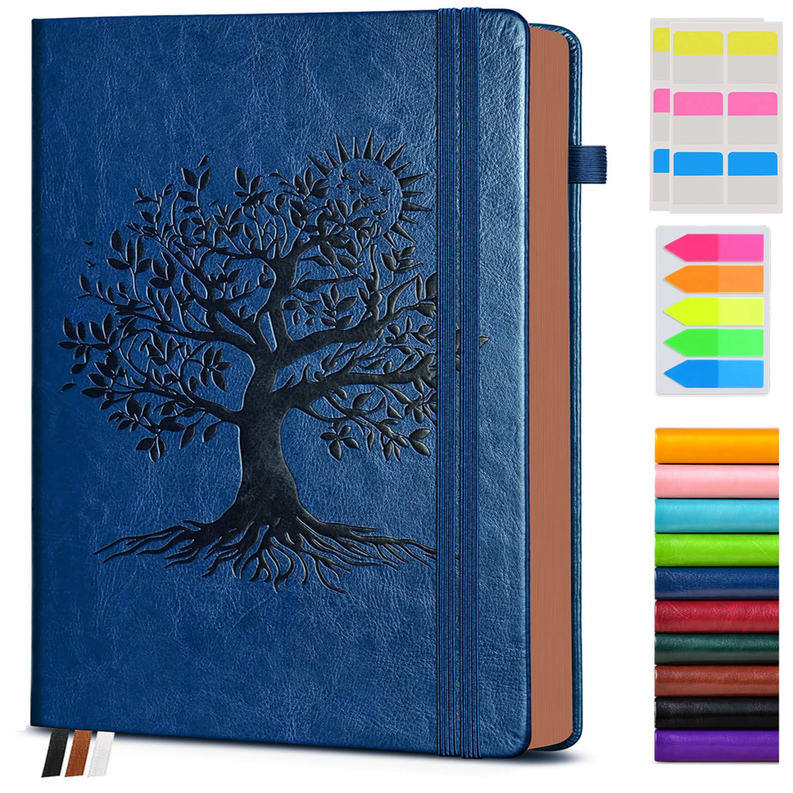 Vintage Leather Journal with 300 Numbered Pages,A4 Lined Journal for Men Women,Daily Journals for Writing,College Ruled Notebook for Work,School,Note taking,Travel Diary,Large (8.5" X 11.3")