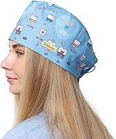 Vista 8 de Print Scrub Caps - Sombrero perfecto para enfermeras, médicos y EMTs..