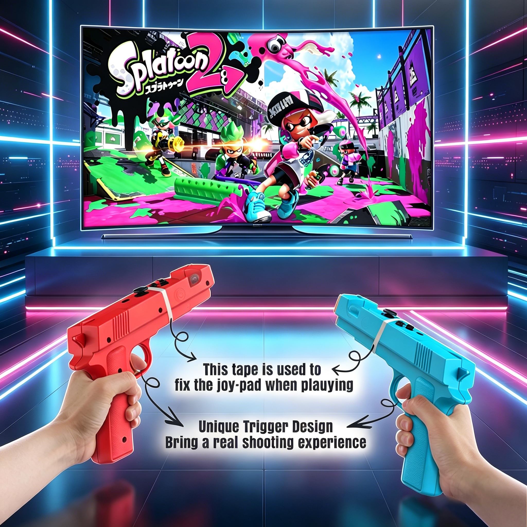 Pistola da gioco per interruttore/interruttore controller OLED [2 pezzi], interruttore a pistola controller di movimento impugnatura giochi di tiro Wolfenstein 2: il nuovo colosso per Nintendo Switch