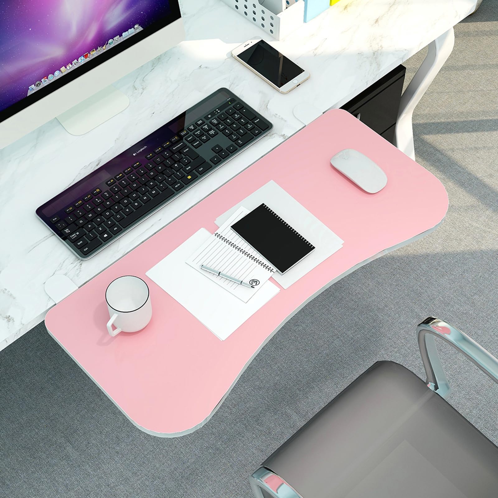 Support de clavier ergonomique sous bureau pliable réglable