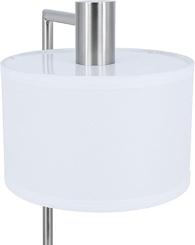 Miniatura 7 de XiNBEi Lighting XB-TL1230-BN - Lámpara de mesa con pantalla de tela, moderna lámpara de hierro para mesita de noche, acabado de níquel cepillado