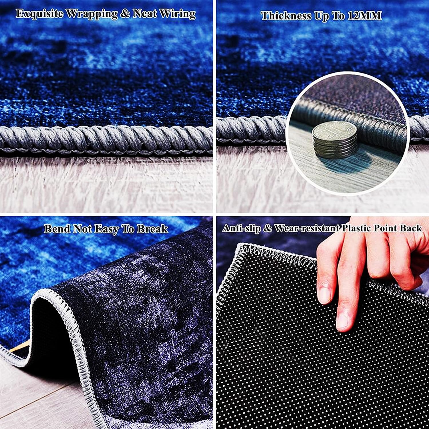Almohadillas eléctricas para calentar el suelo, alfombrilla calefactora para el suelo, calentador para calentar los dedos de los pies, alfombra eléctrica de calentamiento rápido(A,50x90cm)