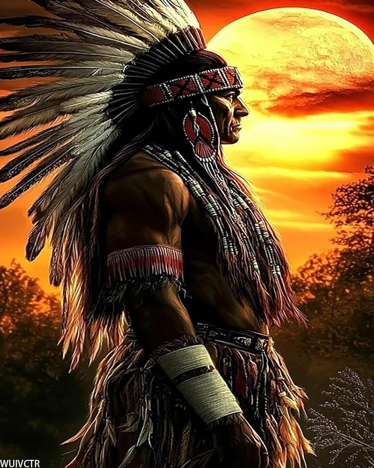 WUIVCTR Paint by Numbers Kit for Adults Beginners, Indian Acrylic Paint Easy Paint by Number Landscape Color by Numbers for Adults, Watercolor Paint by Number Kits on Canvas for Wall Art 16x20 Inches