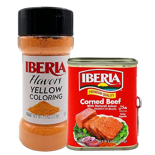 Iberia Carne de res en conserva, 12 onzas + colorante amarillo Iberia 7.5 oz