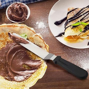 2 Pcs Palette Knife Baking, Pallet Knife for Cake Decorating, Stainless Steel Angled Spatula, 2 Size Angled Spatula for Cake Decorating Smoothing Icing and Cooking Frosting Pastries