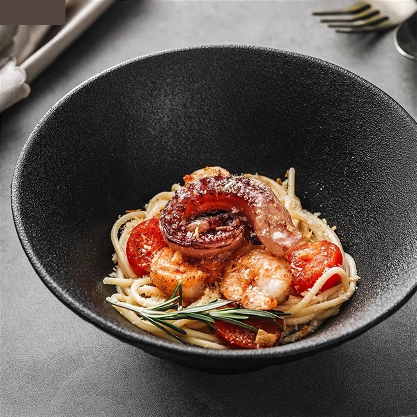 Ensaladeras Cuenco de cerámica con estampado de piedra de Color sólido, tazón de Pasta, tazón de sopa grueso, ensaladeras, tazones de postre, vajilla especial for restaurante Para Cereales, Ensalada(1