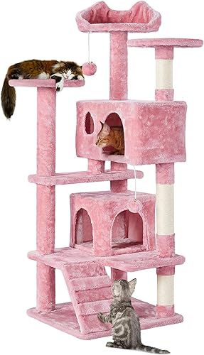 Yaheetech 51.2 pulgadas Mueble de árbol para gato Torre Muebles para que os gatos se rasquen