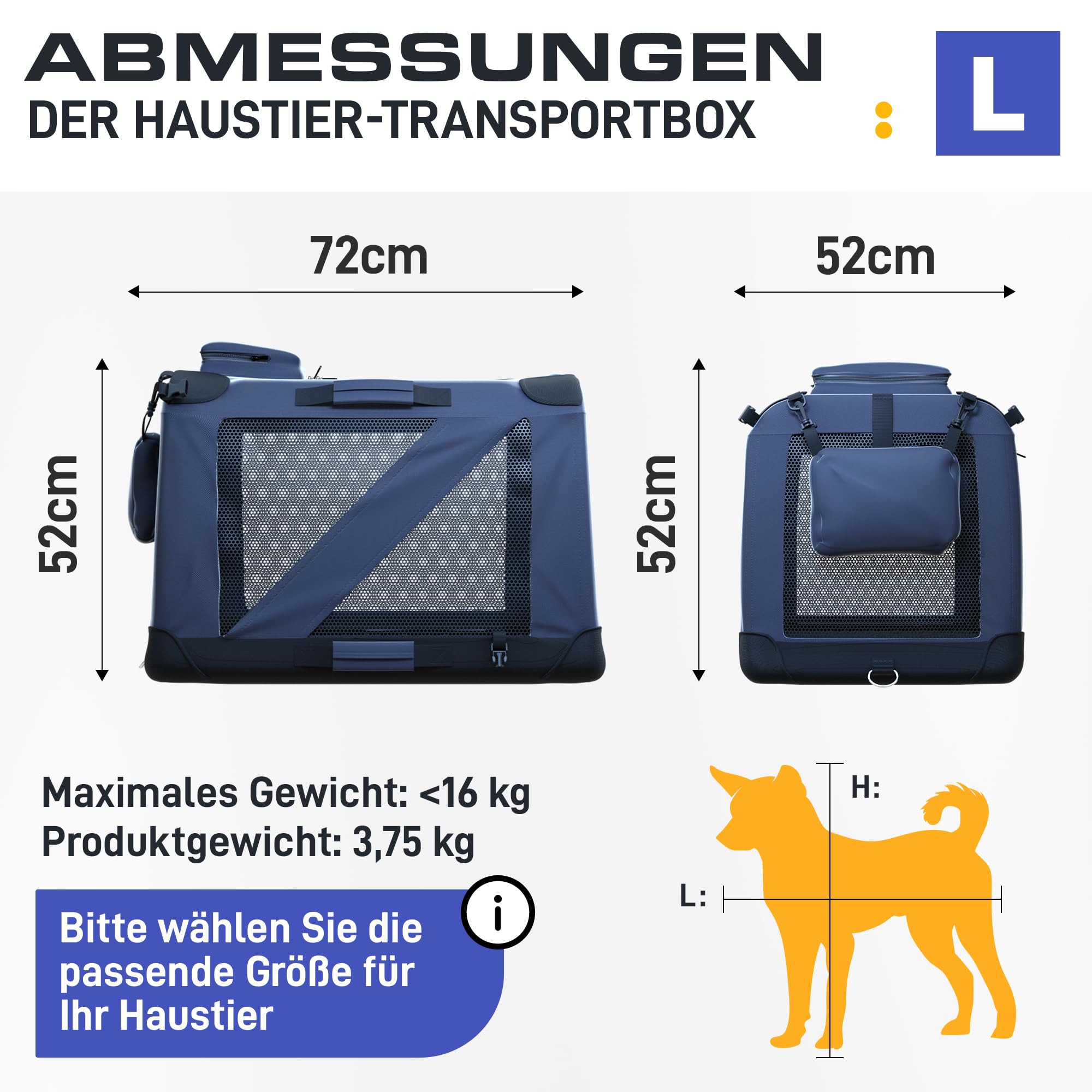 PetProved Dog Travel Crate Dog Carrier Pet Carriers for Dogs Large Dog Car Crate Carrier Collapsible Dog Crate Foldable Crates for Cars Travel Carriers