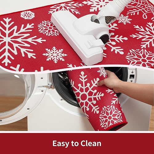 Miniatura 5 de CAROMIO Alfombras y tapetes de cocina de Navidad antideslizantes para el piso de la cocina, alfombra de pasillo de cocina delante del fregadero,