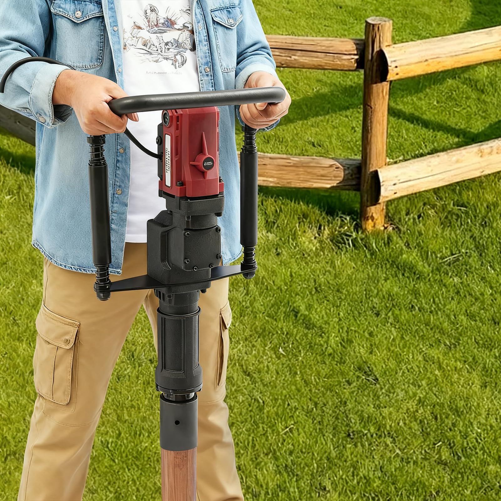 Martillo eléctrico eléctrico de 220 V 2200 W, martillo de demolición profesional, martillo de demolición manual 2100 ppm, para postes de madera, tubos de acero y tubos de hierro