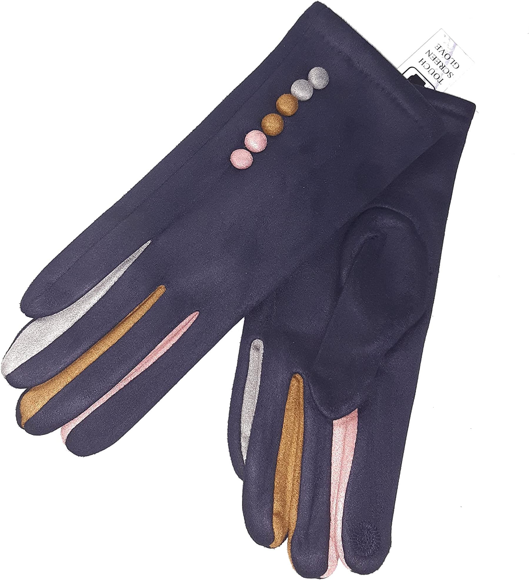 Margot' Ladies' Gloves Suede Feel Touch Screen Multi Coloured Fingers G05