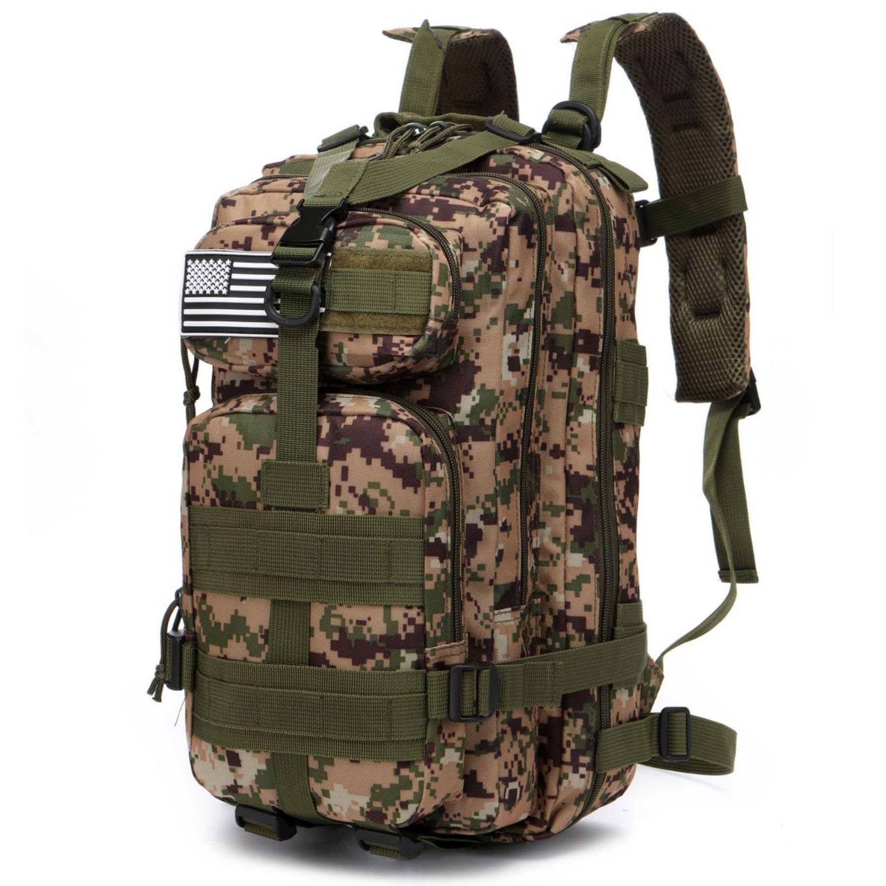 Thuram 20 Liters Durable Nylon Waterproof Fishing Backpack Outdoor Military Tactical Sports Hiking Casual Daypacks (Camouflage green)