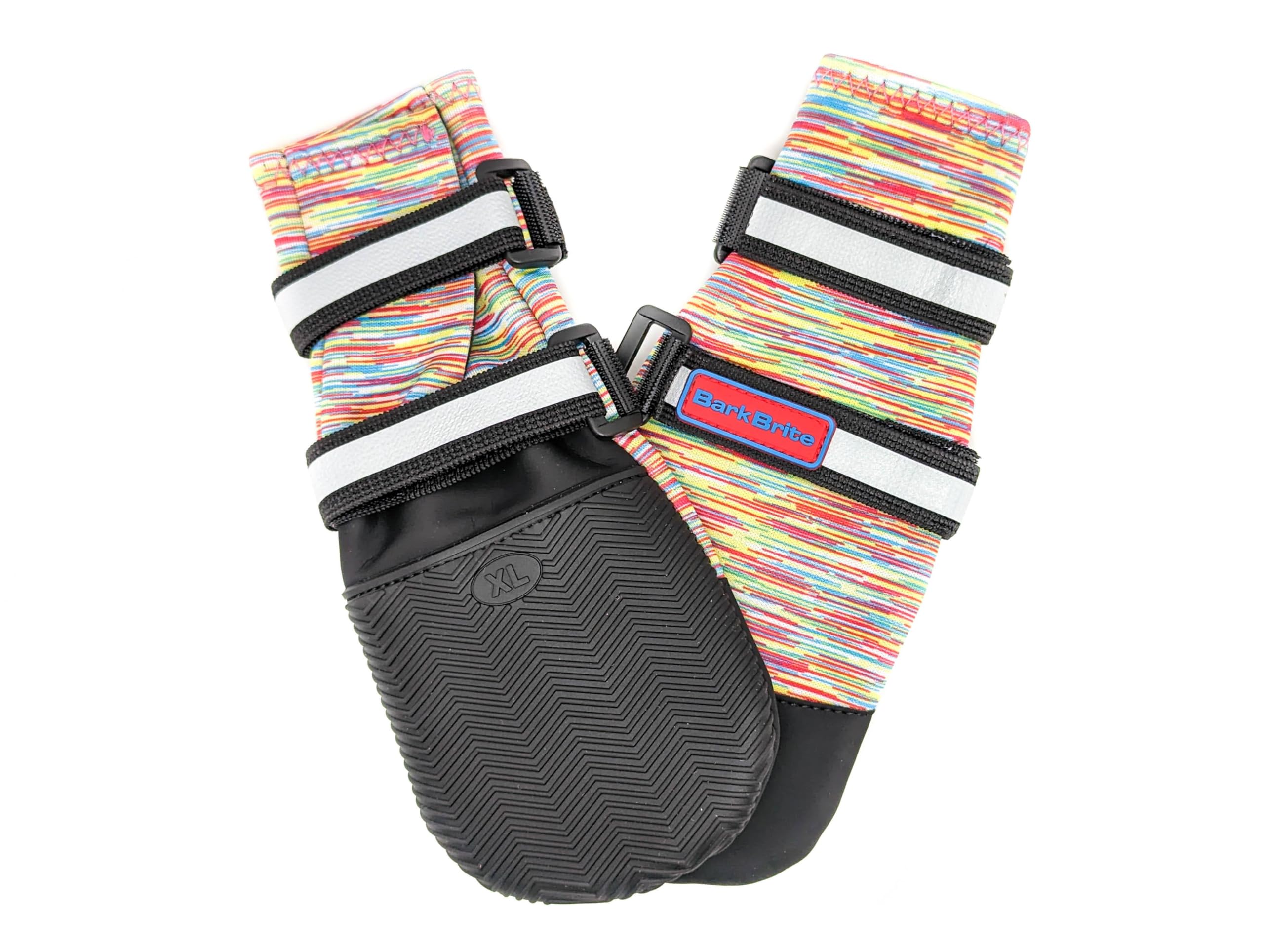 All Weather Neoprene Paw Protector Dog Boots with Reflective Straps in 5 Sizes! (Multicolor XL)