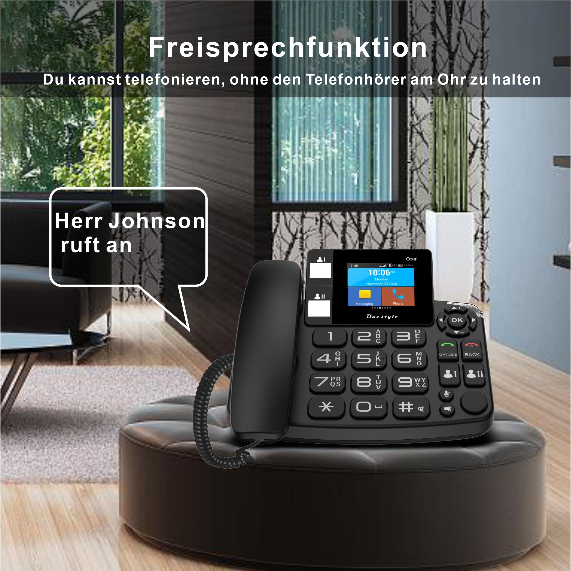 Opal Tischtelefon mit WiFi, Dual-SIM für Senioren geeignet