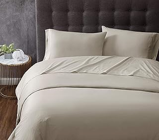 TRULY CALM HOME FOR HEALTH Antimicrobial Khaki Full 4 Piece Sheet Set, Taupe (SS3829KHFU-4700)