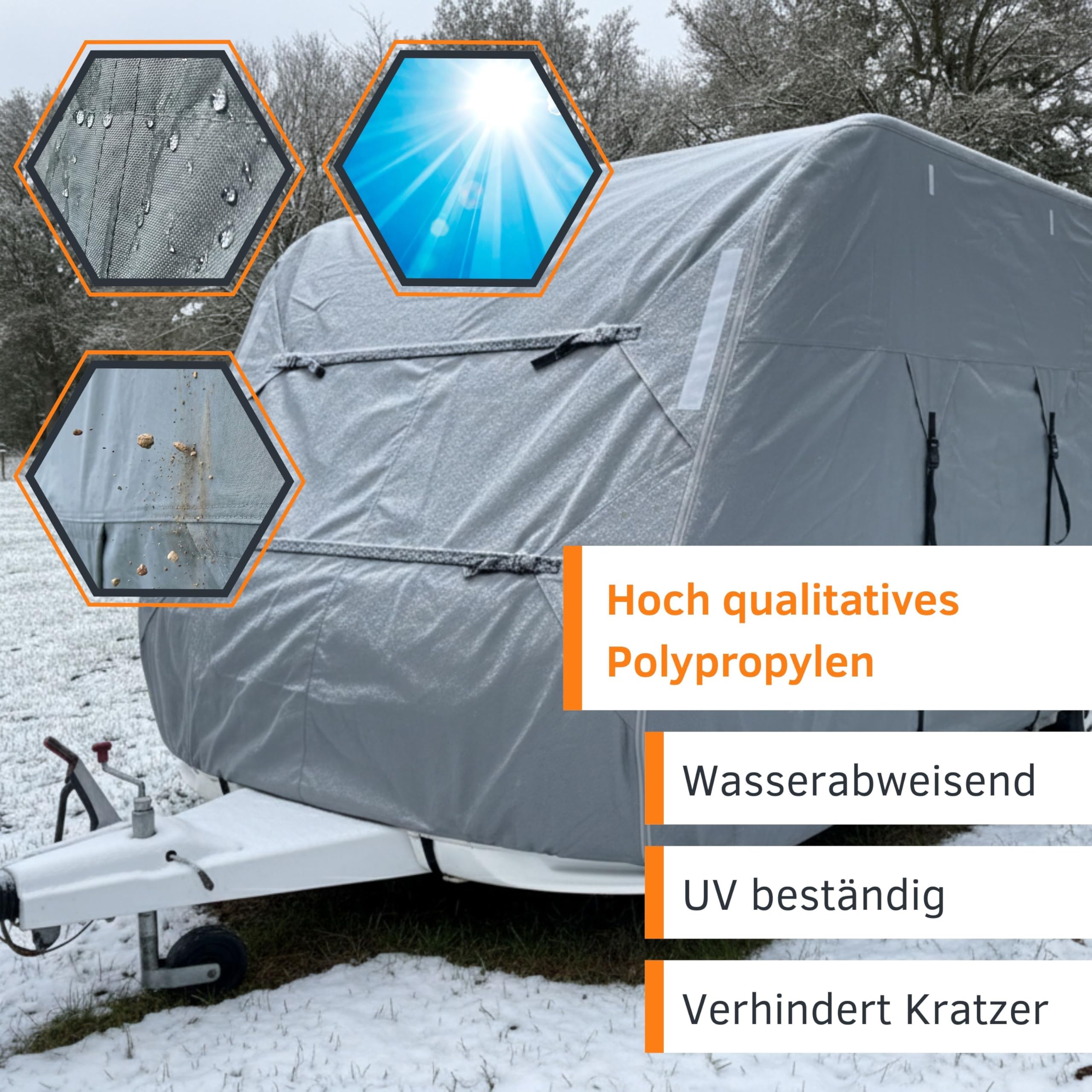 your GEAR Funda para autocaravana Bonito 470-510 • Funda protectora para autocaravana de 4 capas para una anchura de 230 a 250 cm