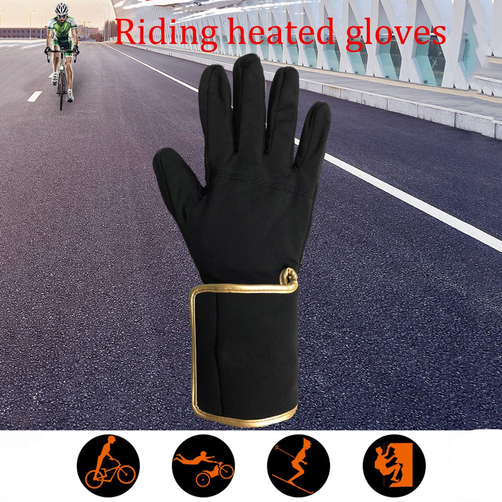 7.4v, 2200mAh, guanti riscaldati, guanti riscaldati elettrici, guanti a batteria, anti-slip antivento antivento caldo guanti termici freddo Guanti da guida Guanti da ciclismo per uomo Donne,C,M