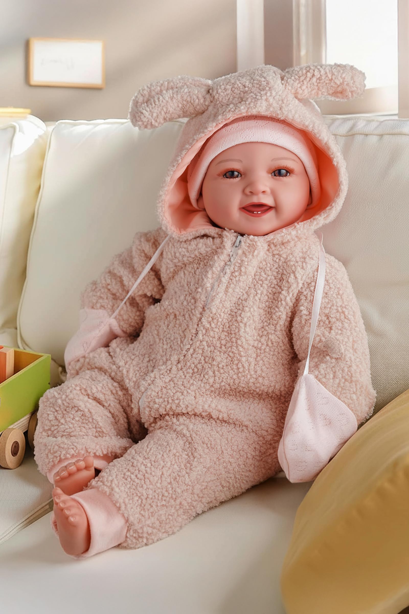 BABESIDE 15-Inch Soft Baby Doll with Baby Feeding Set – Easy to Hold with Cuddly Body – Realistic First Doll for Pretend Play & Toddler Gift